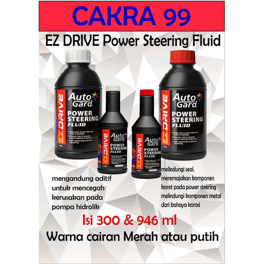 AUTOGARD Power Steering Fluid minyak kemudi hidrolik mobil tidak merusak seal agar PS makin awet