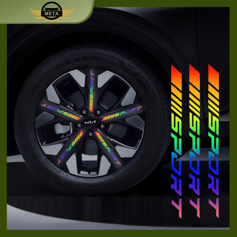 4 PCS Stiker Strip Reflektif Mobil Motor / Stiker Reflektor Velg Mobil Motor / Berwarna Reflektif Ve