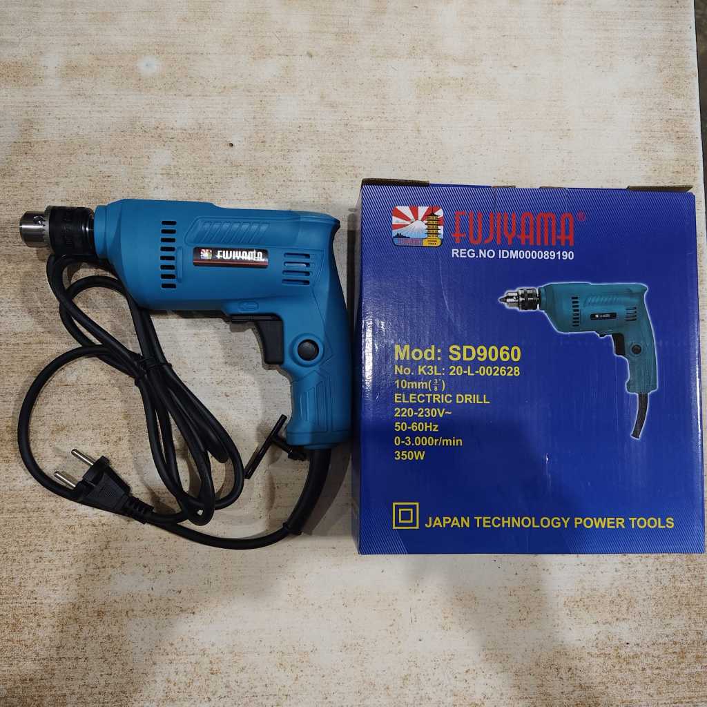 MESIN BOR TANGAN FUJIYAMA SD9060 | BOR TANGAN BOR LISTRIK 10MM FUJIYAMA SD9060