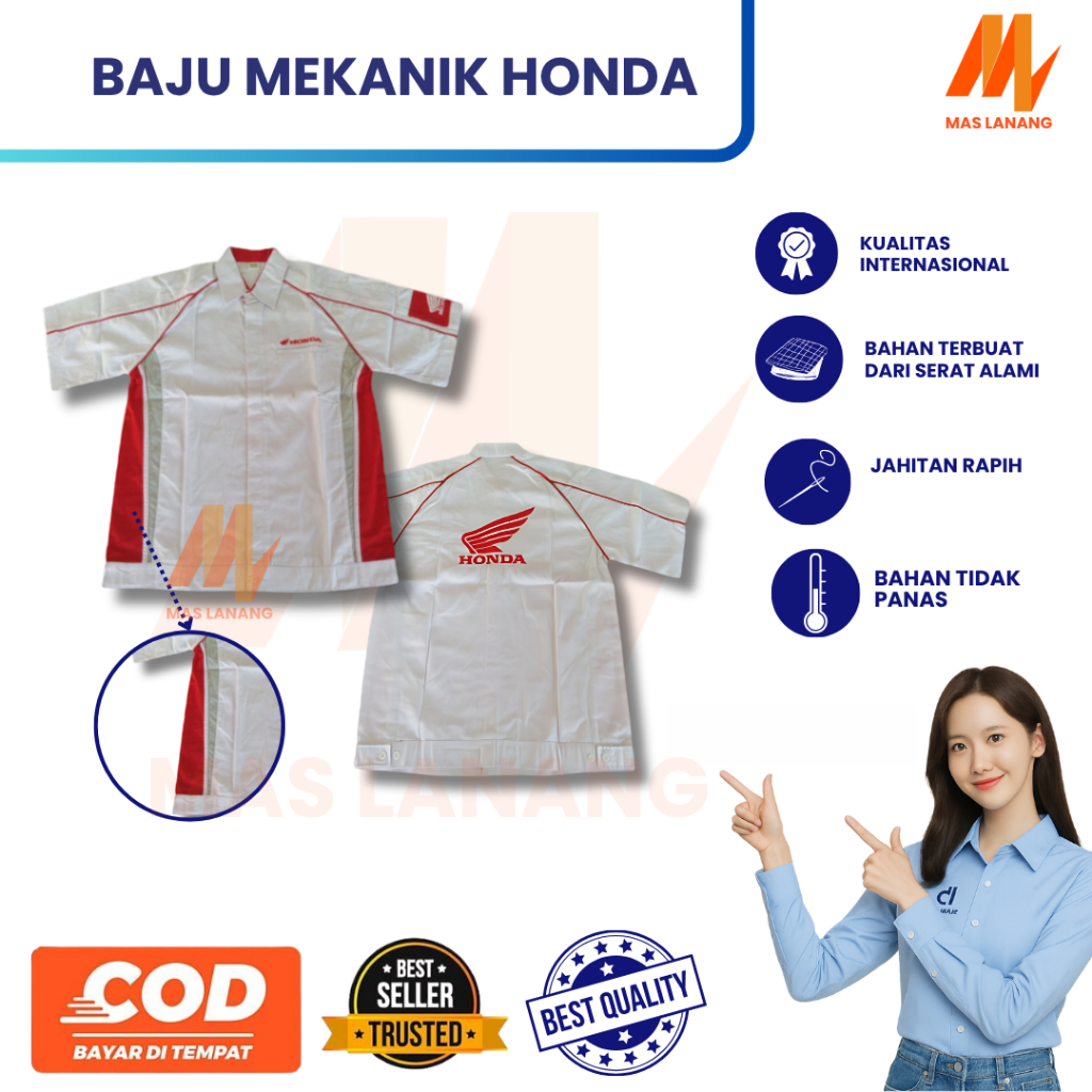 Baju Mekanik Honda Ahass resmi || Seragam Honda AHASS Mekanik || Baju Otomotif