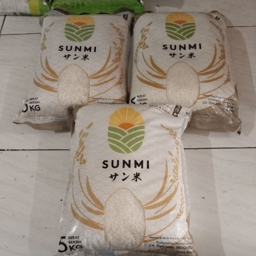 

Beras cap merek Sunmi bundling 3x5kg -free ongkir