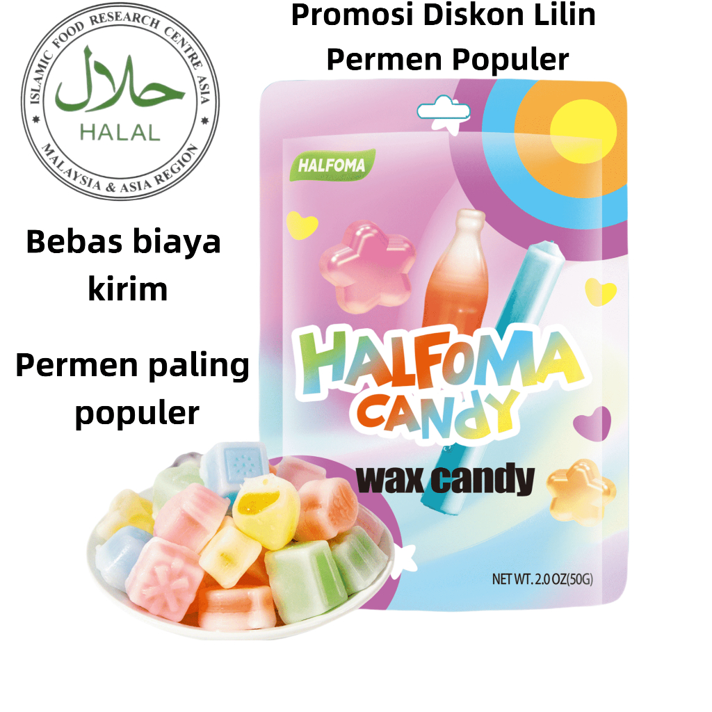 

Permen lilin diskon, bentuk lucu, rasa manis asam, camilan halal terlaris, 32 potong sedang