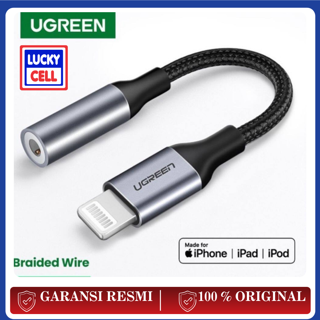 UGREEN 30756 ORIGINAL Audio Converter Lightning to 3.5mm MFI Made For Iphone 8 8+ Plus X 11 12 13 14