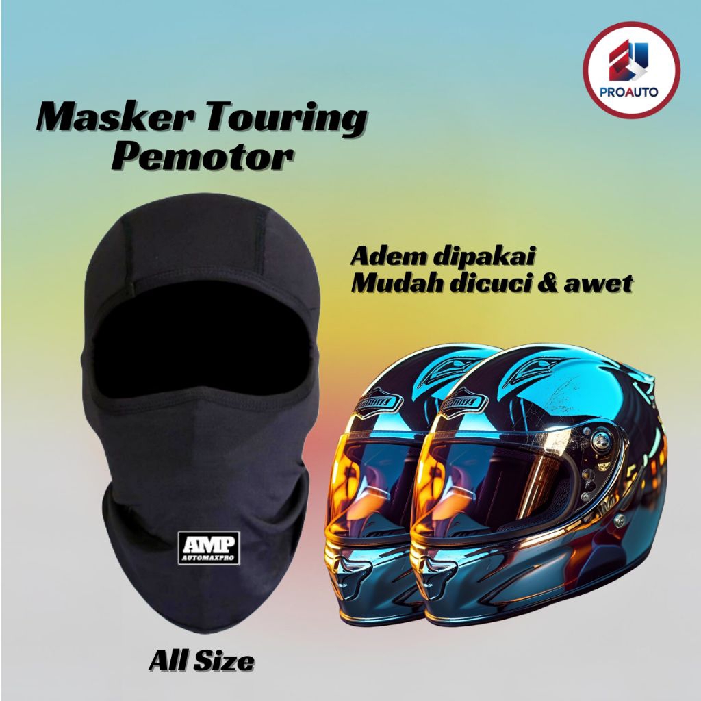 Masker Pemotor Automaxpro Buff Motor Model Ninja Full Face Balaclava Facemask Masker Ojek Pemotor Pa