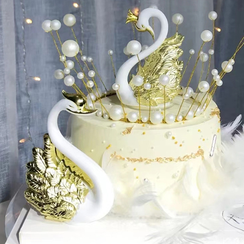 Hiasan kue Cake Topper Angsa/ Cake Topper Hiasan Kue Wedding Angsa Swan