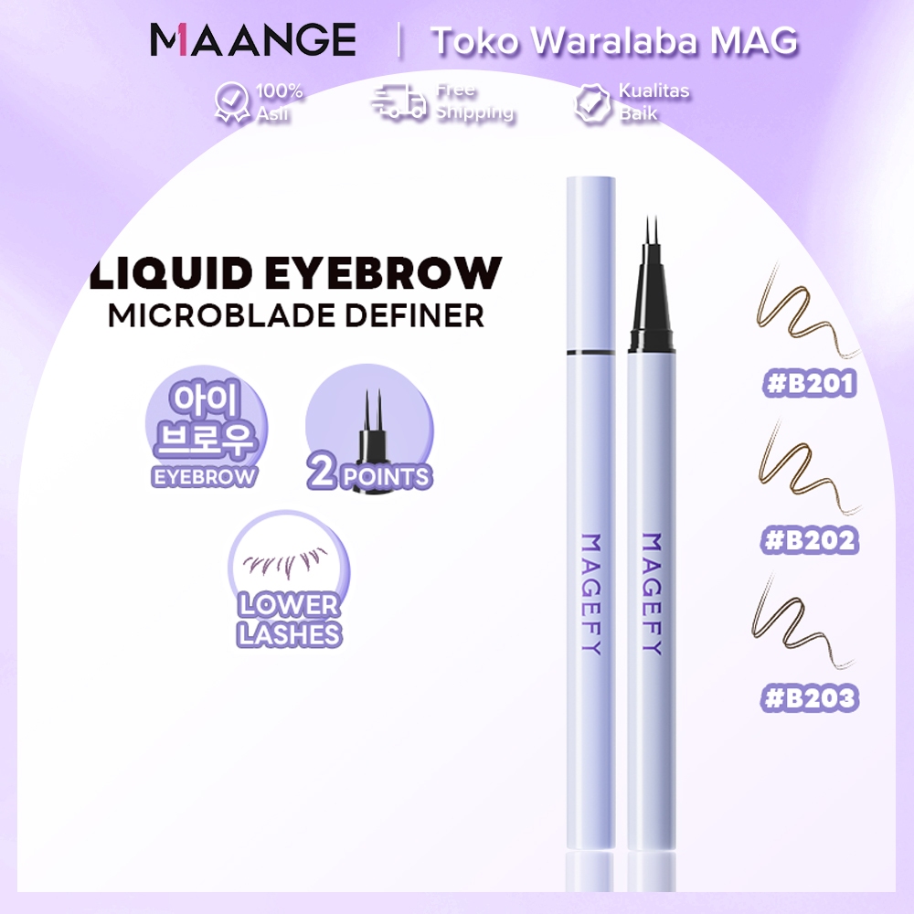 MAGEFY 3 Colors Kepala Bercabang Dua Pensil Alis Brown Eyebrow Pencil Waterproof, Tahan Keringat, Ti