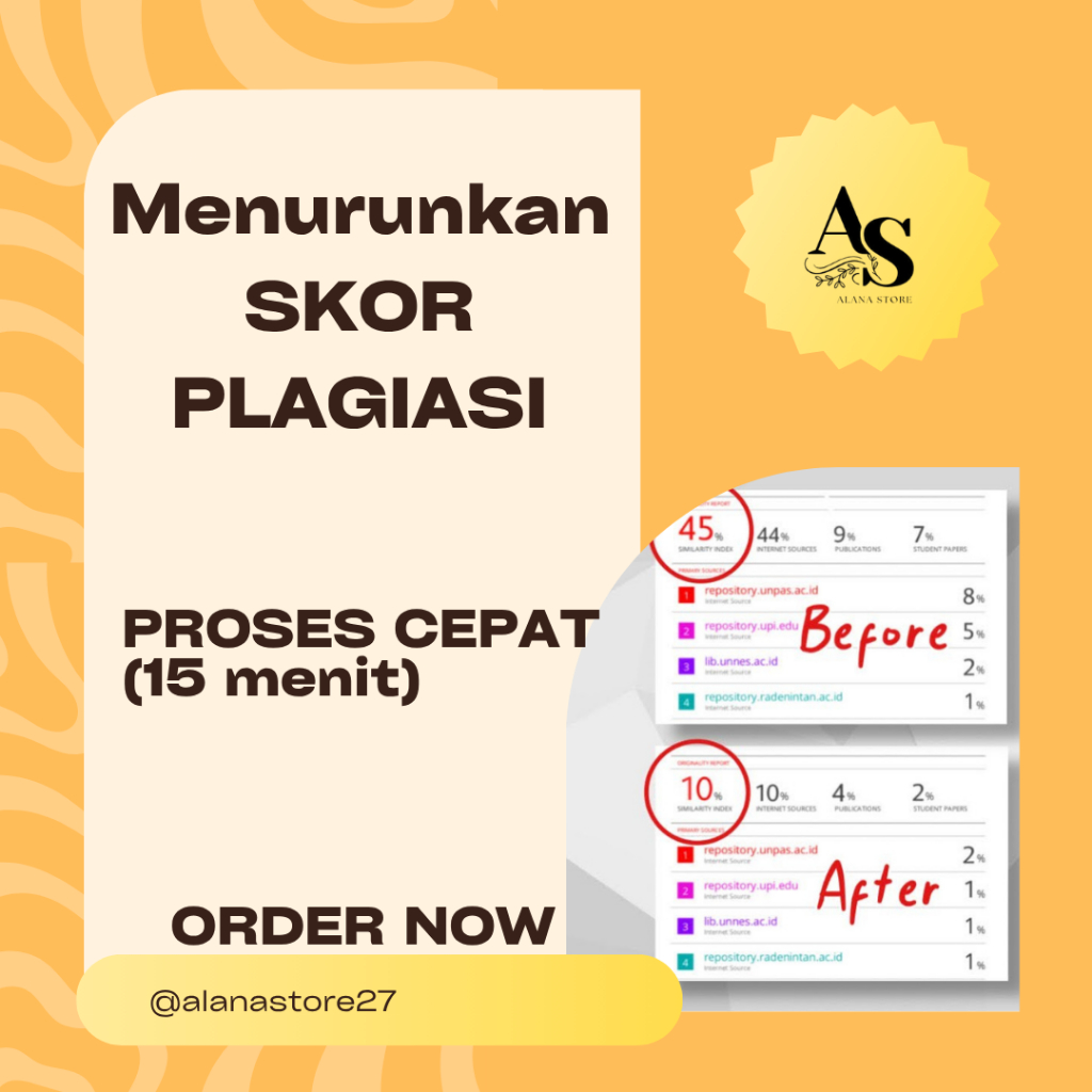 Menurunkan SKOR Plagiat Skripsi/Jurnal/Tesis/TA/Tugas