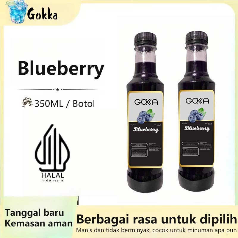 

GOKKA Sirup Minuman Rasa Blueberry 350ml Syrup / Sirup Blueberry Sertifikasi Halal