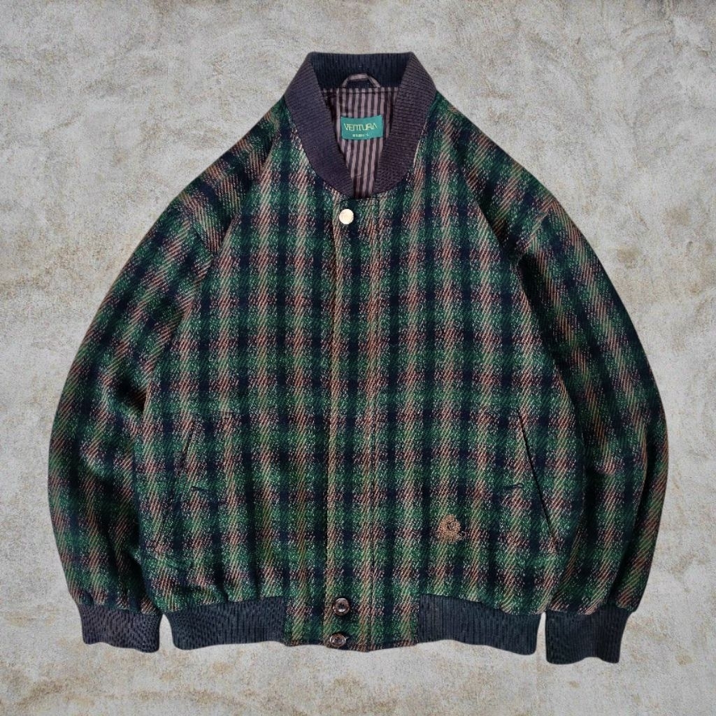 Ventura Wol Tartan Vintage Casual Bomber Jacket