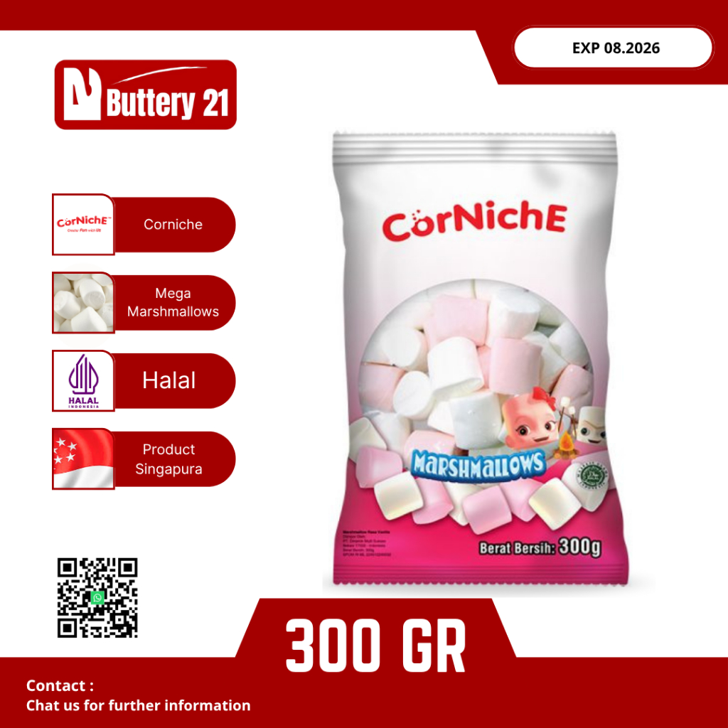 

CORNICHE MEGA MARSHMALLOWS 300 GR/MARSHMALLOWS PINK WHITE 300 GR/MEGA MARSHMALLOWS PINK PUTIH 300 GR