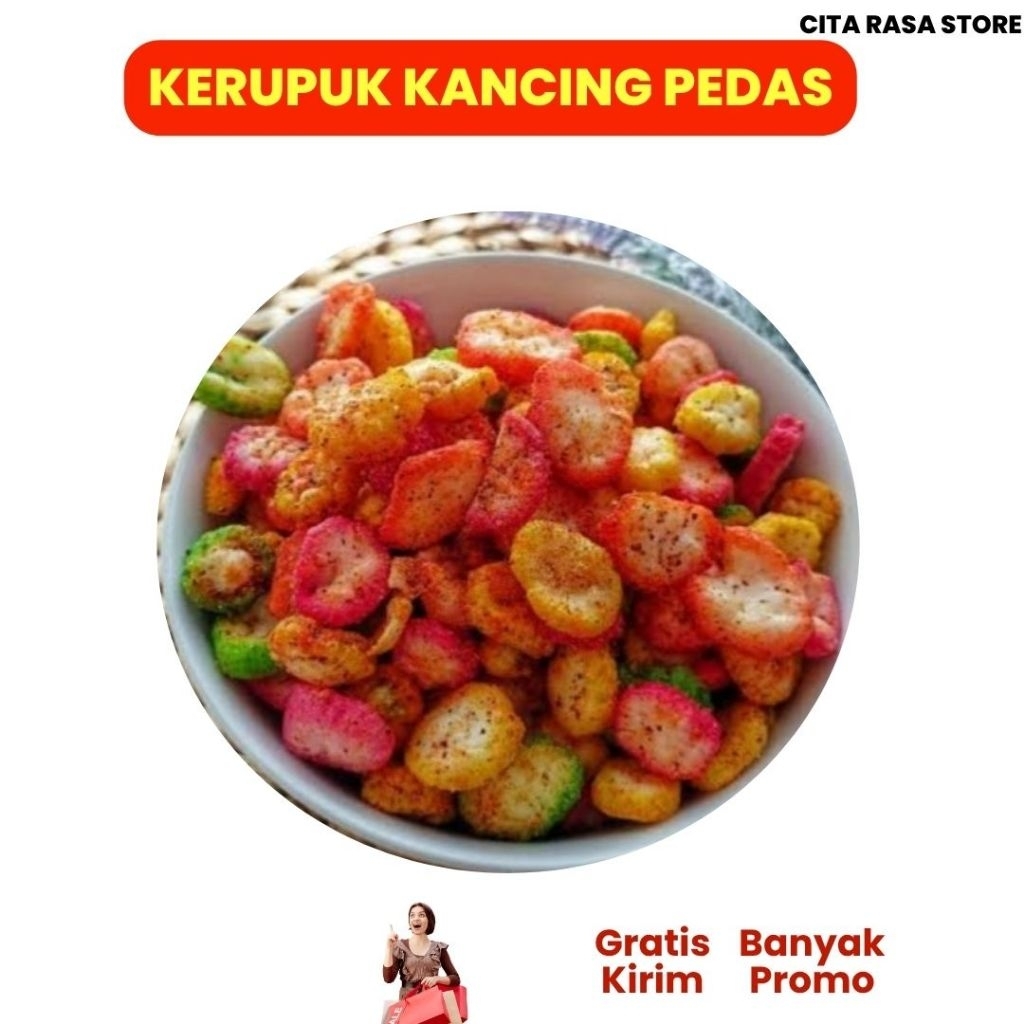 

(1kg) Kerupuk Kancing Pedas /Kerupuk Viral/Kerupuk Kekinian