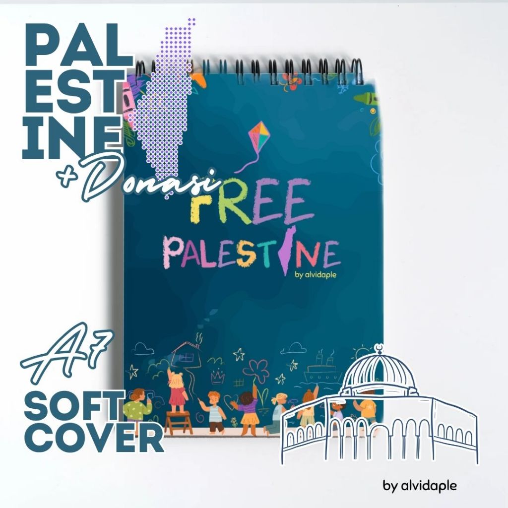 

Note Book Soft Cover A7 Free Palestine Palestina Green Chalk Board By alvidaple