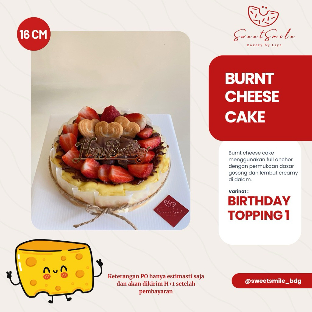 

Birthday burnt cheseecake diamter 16cm (bisa custom tulisan)