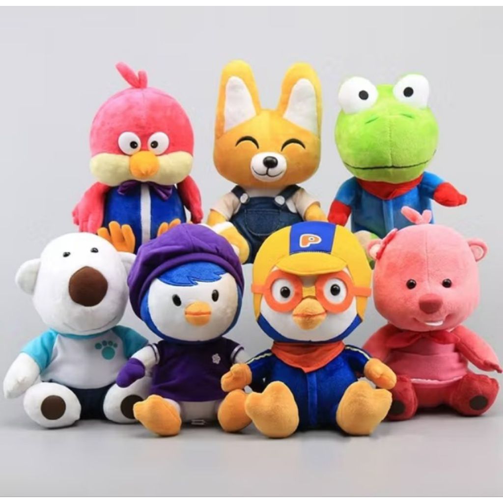 Mainan boneka Pororo Petty poby crong Edi Heri lupi plushe toy Doll UK 25cm murah dan lucu