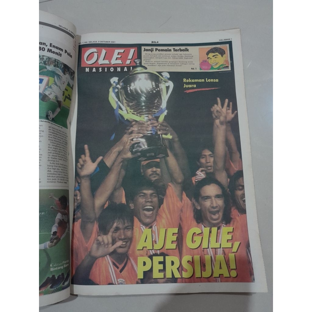 Tabloid Bola tahun 2001, edisi Persija Juara