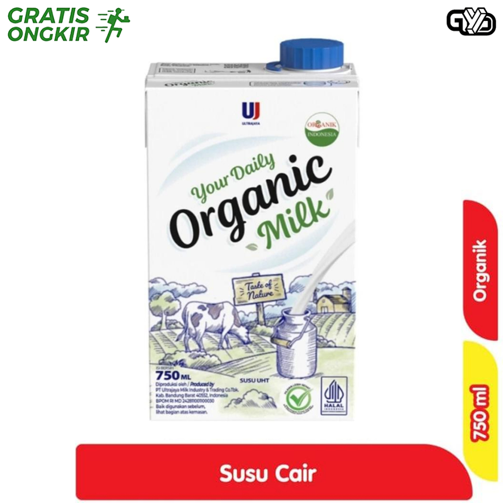 

Susu Ultra Milk Susu UHT Organik Kotak 750 ml