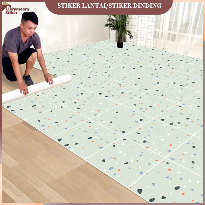 Baru Wallpaper Dinding Kamar Mandi Anti Licin Perekat Diri 2 Meter Lantai Pvc Sticker Lantai Semen