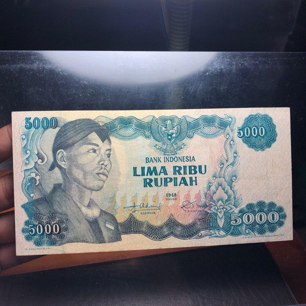 Uang Kuno Sudirman 5000 Asli 1968 code JAL dan OAM