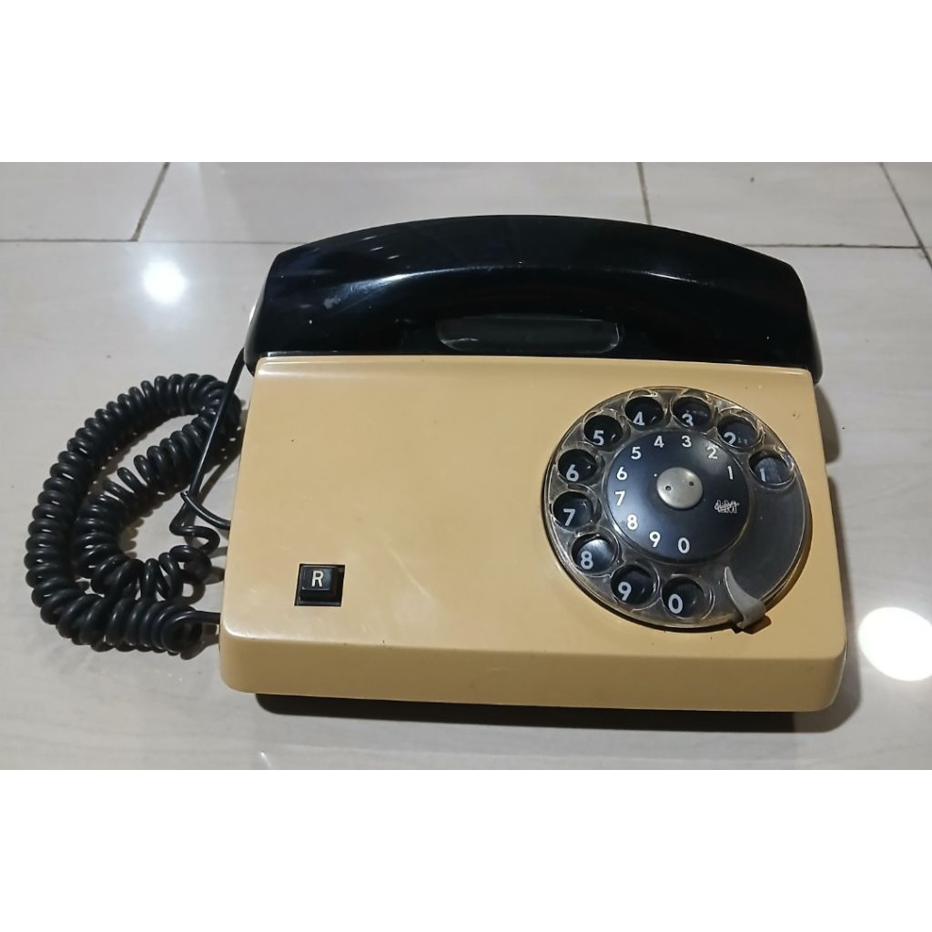 TELEPON PUTAR KOTAK JADUL HITAM-CREAM