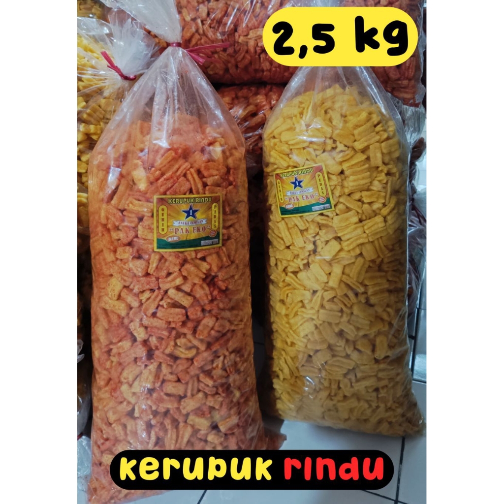 

1ball isi 2,5 kg Krupuk Rindu gurih & isinya banyak