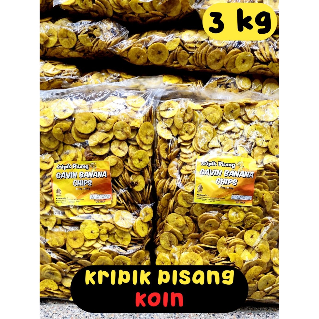 

1ball isi 3 Kg kripik pisang koin manis, premium top !!