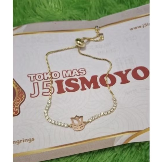 Gelang Tali Serut Gold Batu Putih Variasi Tulipe Semar Ismoyo J5