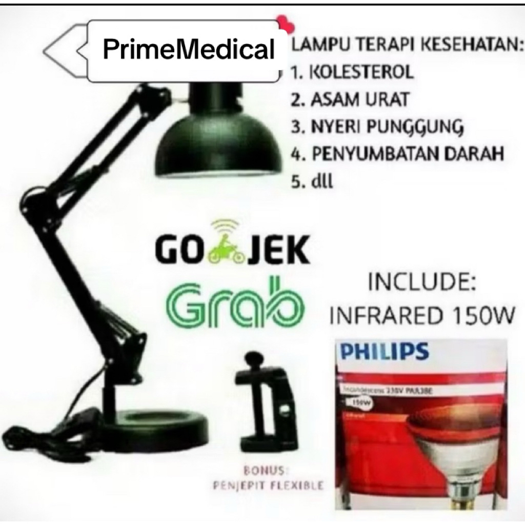 Paket Lampu Terapi Infrared Philips Tiang + Bohlam 100 & 150 Watt Philips Original