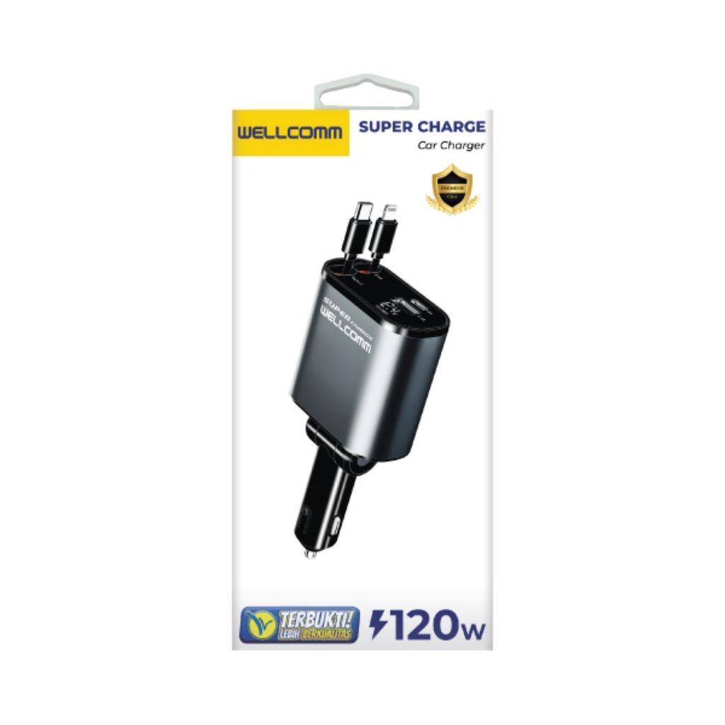 plug in (charger mobil) usb 4in1 super charger 120 wat