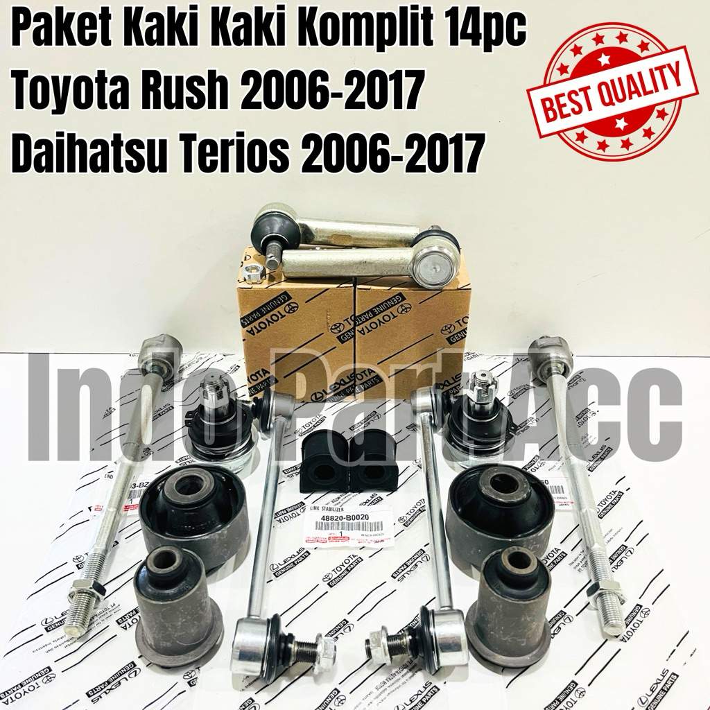 Paketan Full Set Kaki Kaki Depan Toyota Rush Terios 2006-2017 14pc Ball Joint | Bushing | Tie rod | 