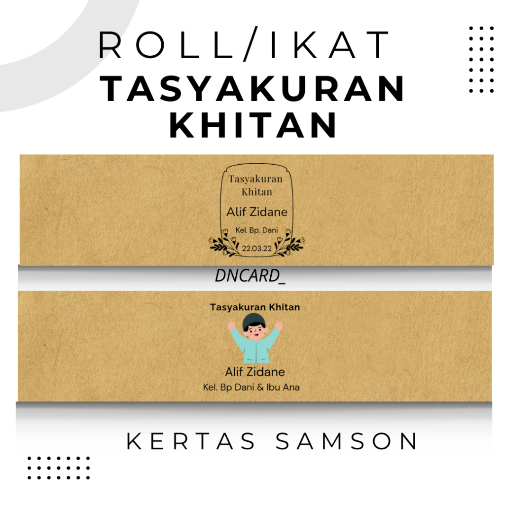 

ROLL KHITAN TASYAKURAN SUNATAN SYUKURAN ANAK KERTAS SAMSONS PENGIKAT IKAT BOX SOUVENIR