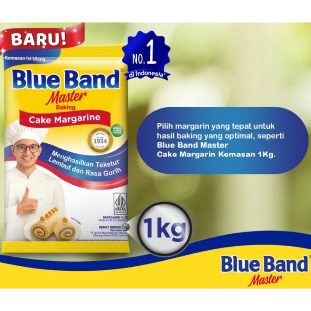 

Blueband Margarin 1kg kemasan pabrik. Tersedia kemasan ecer plastik polos.