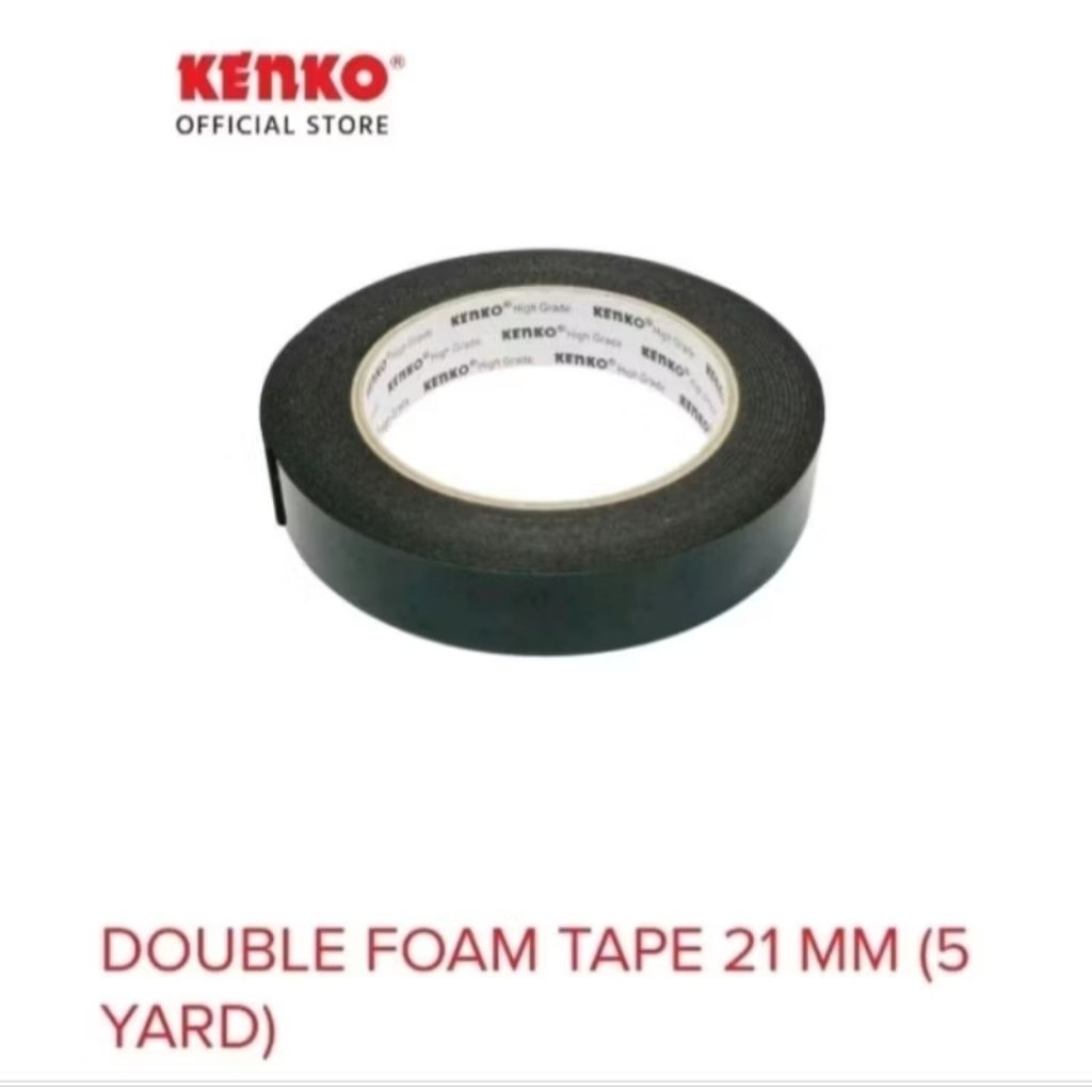 

Double Tape Foam Busa Dua Sisi KENKO 21 mm Hijau (5yard / 4.5 meter) / Mounting / Selotip