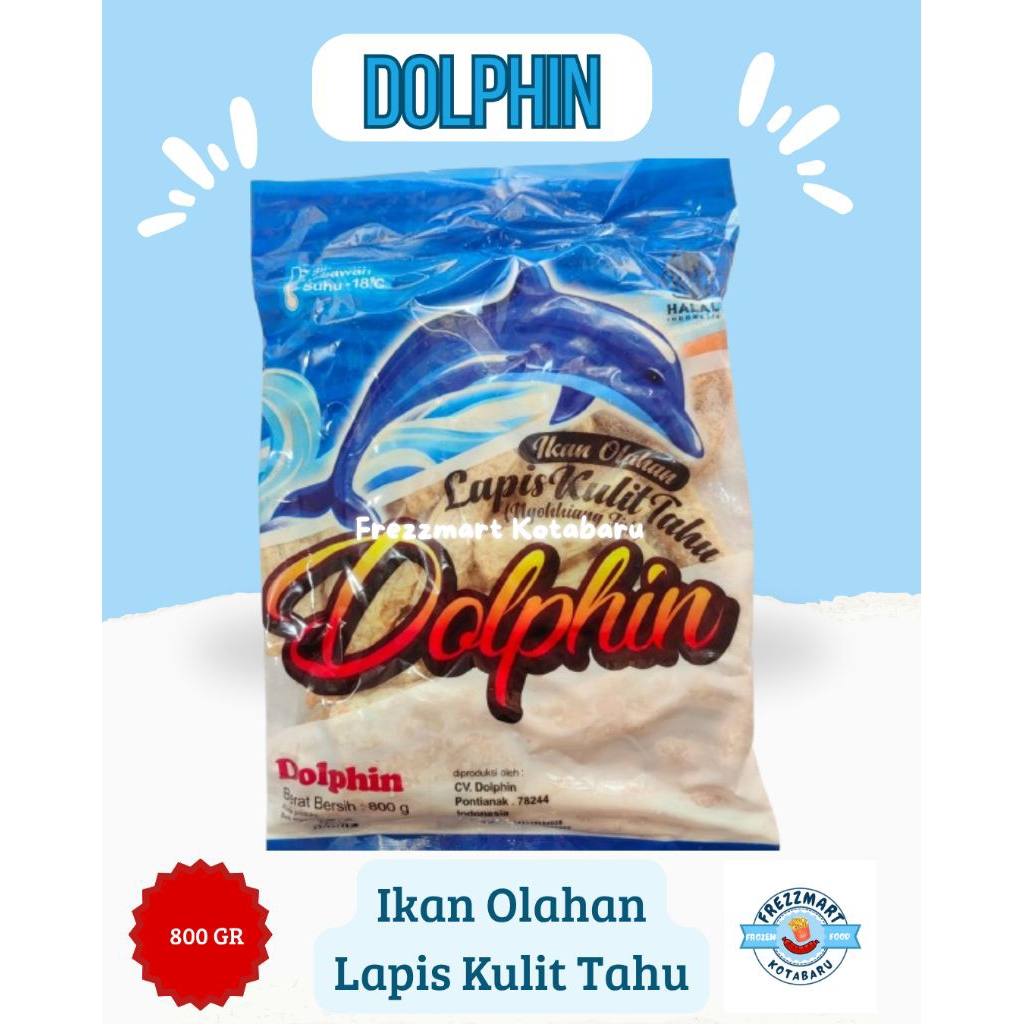 

DOLPHIN Ikan Olahan Lapis Kulit Tahu 800 GR Ngohiong Ngohhiang Fish Cake Frozen Food Fresh Frezzmart Kotabaru