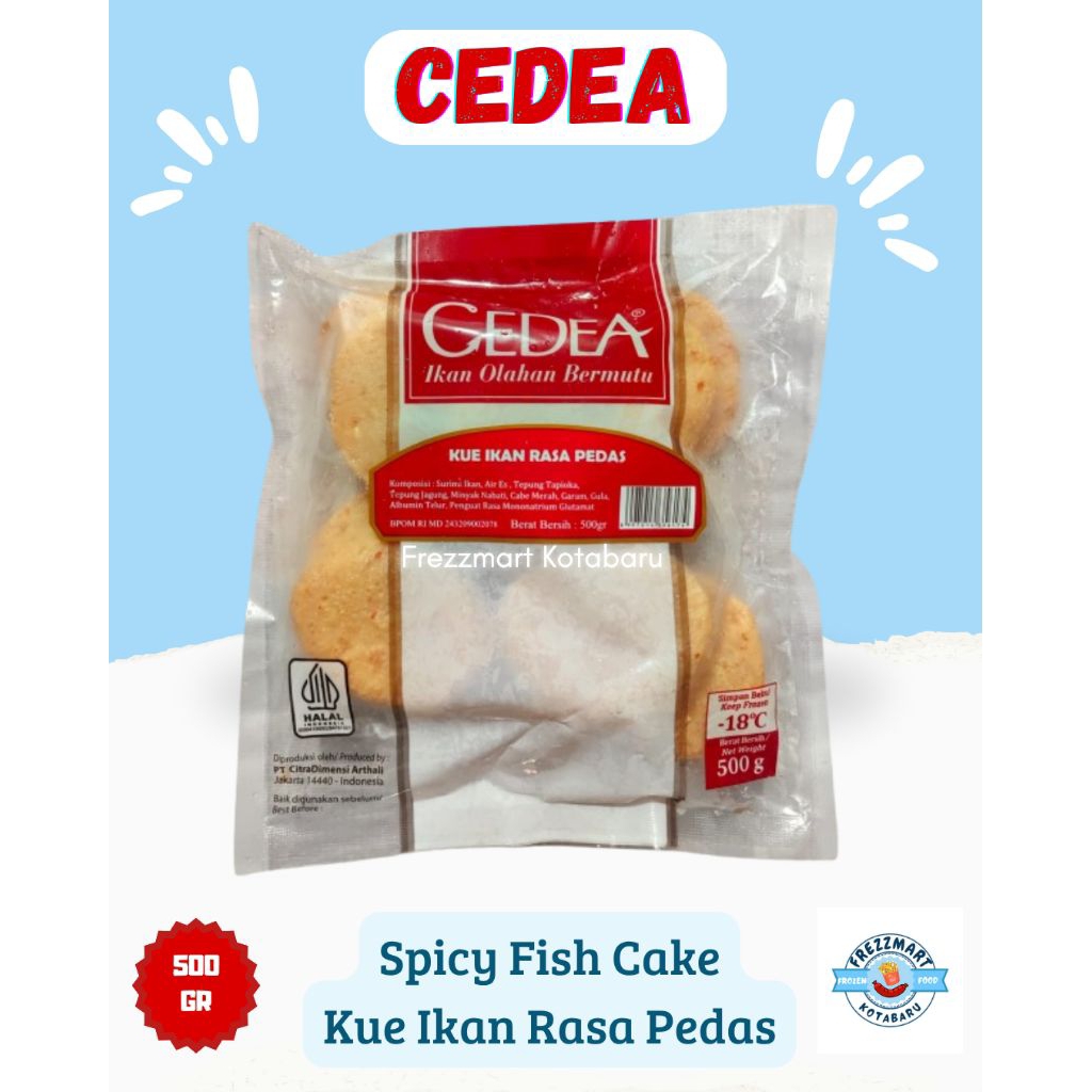 

CEDEA Kue Ikan Rasa Pedas - Spicy Fish Cake 500 GR Halal Frozen Food Fresh Pontianak - Frezzmart Kotabaru