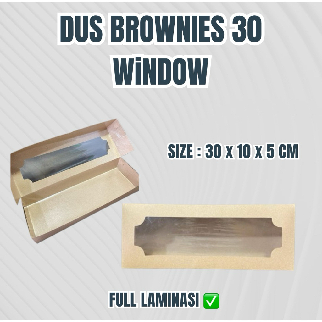 

GUDANG LAKBAN Dus Brownies 30 x 10 x 5 cm / Kotak Brownies Window Full Laminasi Termurah