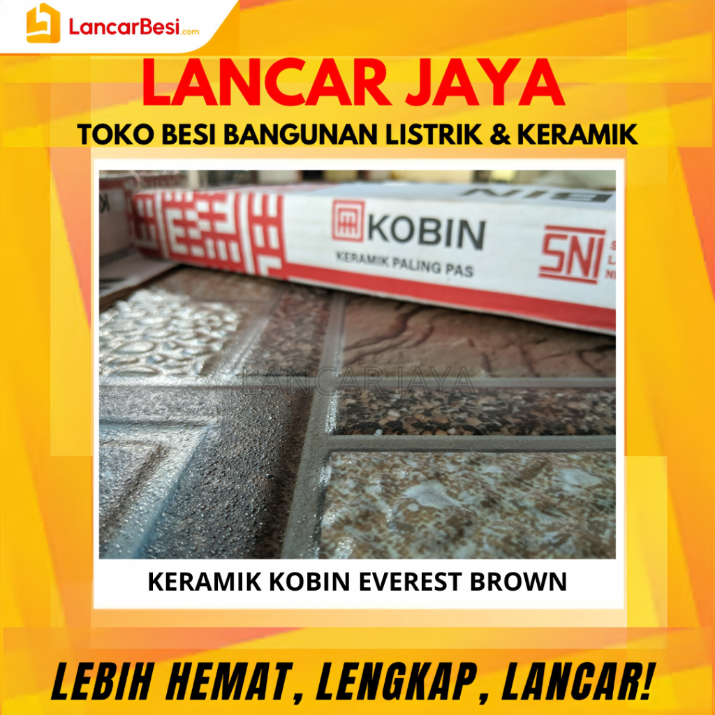 Keramik Lantai Everest Brown 50x50 Kobin Hanya Untuk Area Jogja & Sekitarnya