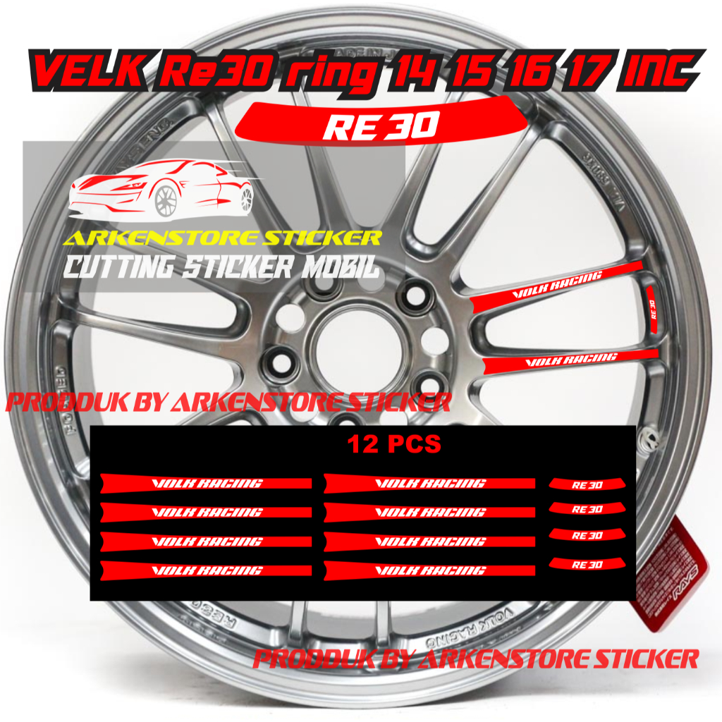 stiker velk mobil re30 sticker stiker volk racing re30 wheel sticker velk mobil ring 14 15 16 17 18 