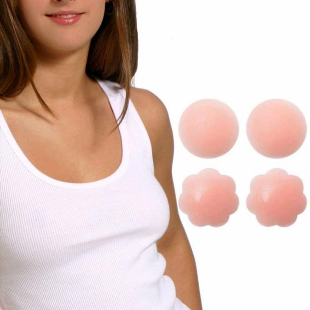 Bra Tempel Silikon Nipple Cover Pad(2 PCS) Penutup Puting Susu Payudara Pesta