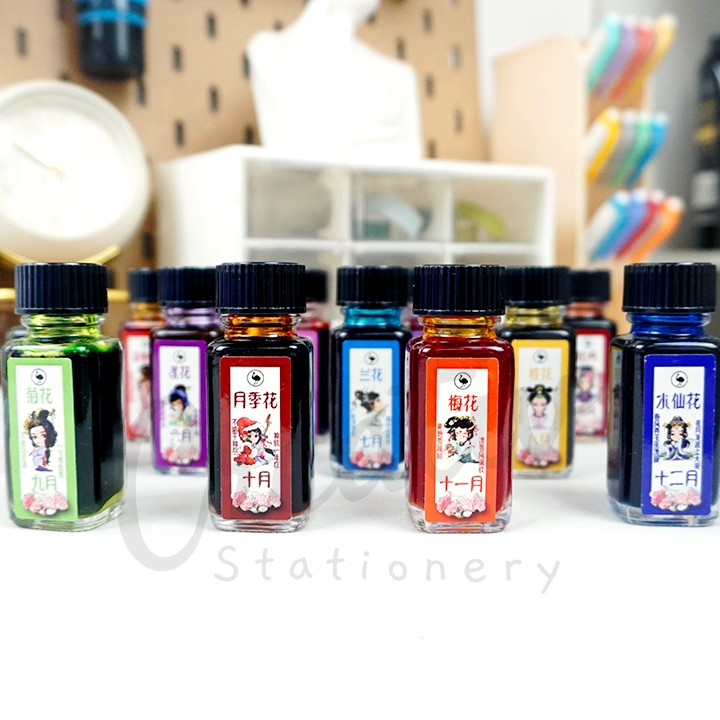 

Ostrich Shimmer Twelve Flower Ink 18ml Calligraphy Ink Tinta Kaligrafi