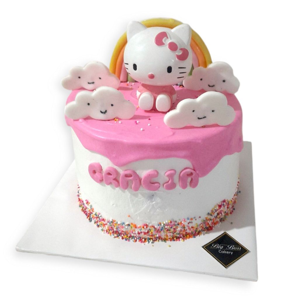 

HELLO KITTY BUTTERCREAM CAKE WITH TOYS