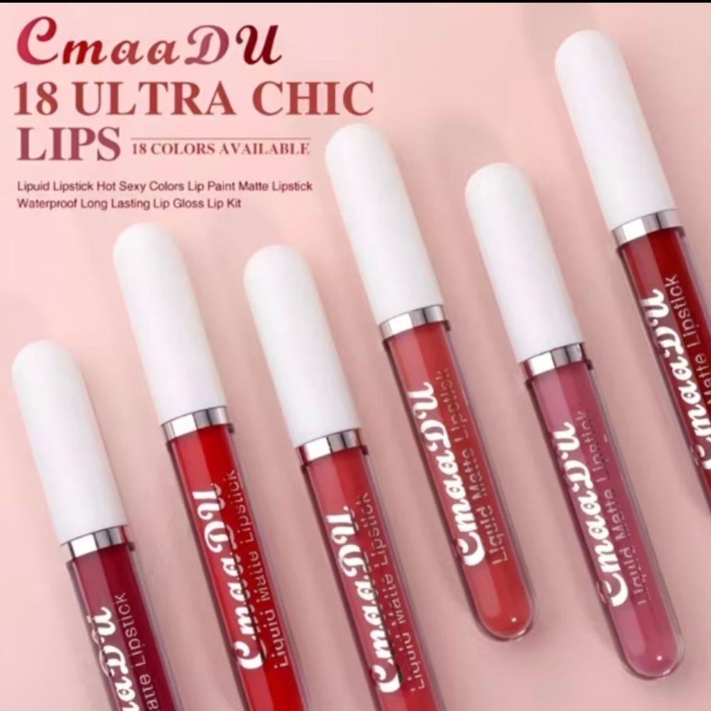 CMAADU LIQUID MATTE LIPSTIK 18 WARNA WATERPROOF ORIGINAL ( COD )