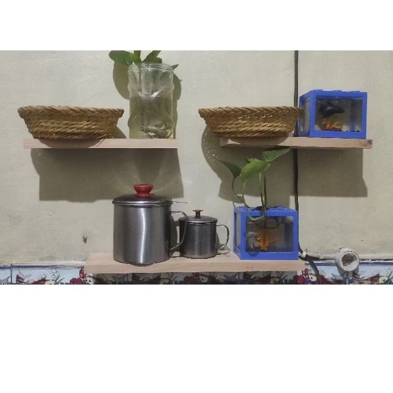 rak tempel dinding, rak ambalan kayu dinding, rak kayu tempel ukuran suka-suka