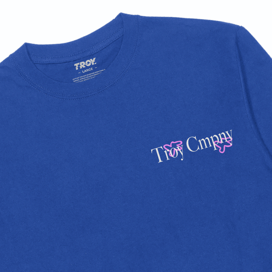 Troy Company Longsleeve Tshirt Royal Blue Bloomed Life - Kaos Lengan Panjang Biru Benhur LS 3160