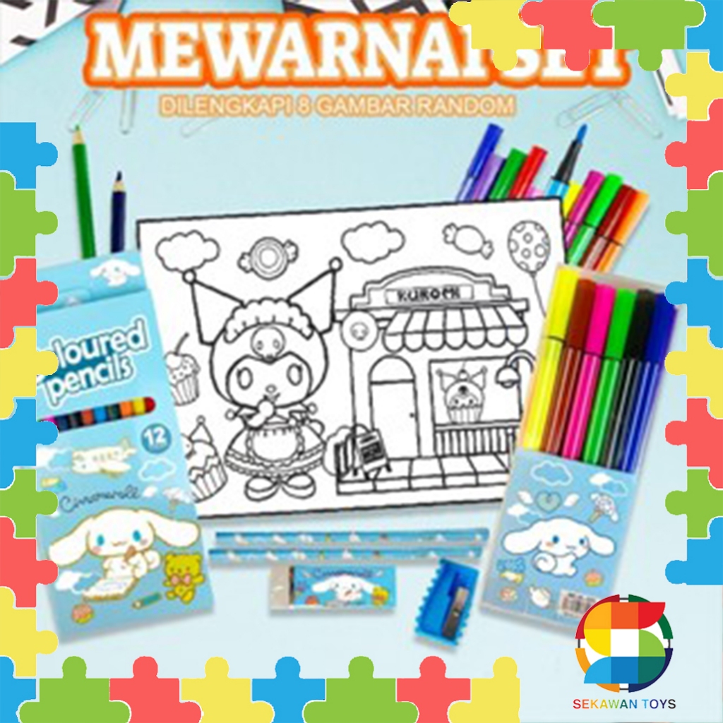 

Alat Mewarnai Anak Set/ Kertas Mewarnai Anak Lengkap/ Alat Tulis Set