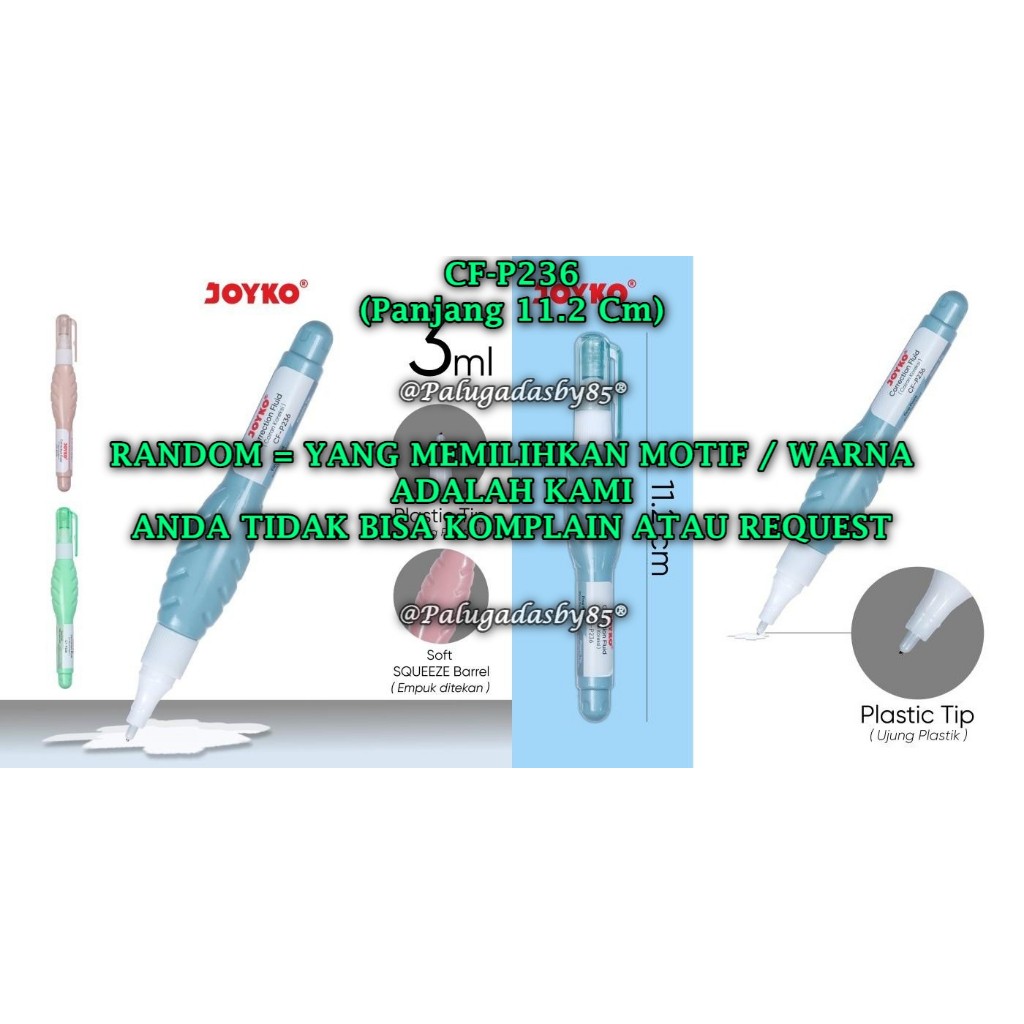 

(1 Biji) GROSIR Correction Fluid JOYKO CF-P236 / Cairan Koreksi Penghapus Cair Joyko CF-P236 (1Biji)