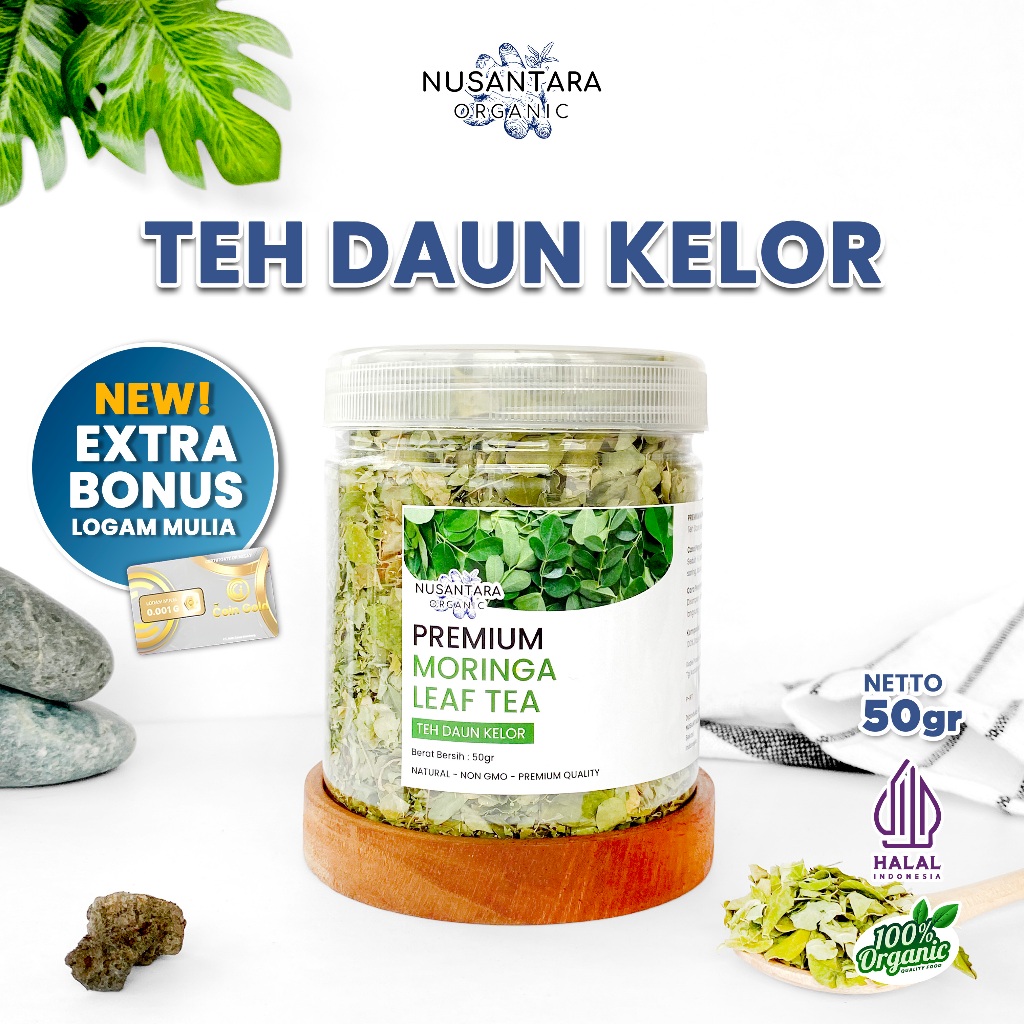 

Nusantara Organic Teh Daun Kelor Tea Bunga Herbal Alami Organic Natural Non Msg Siap Seduh 50gr