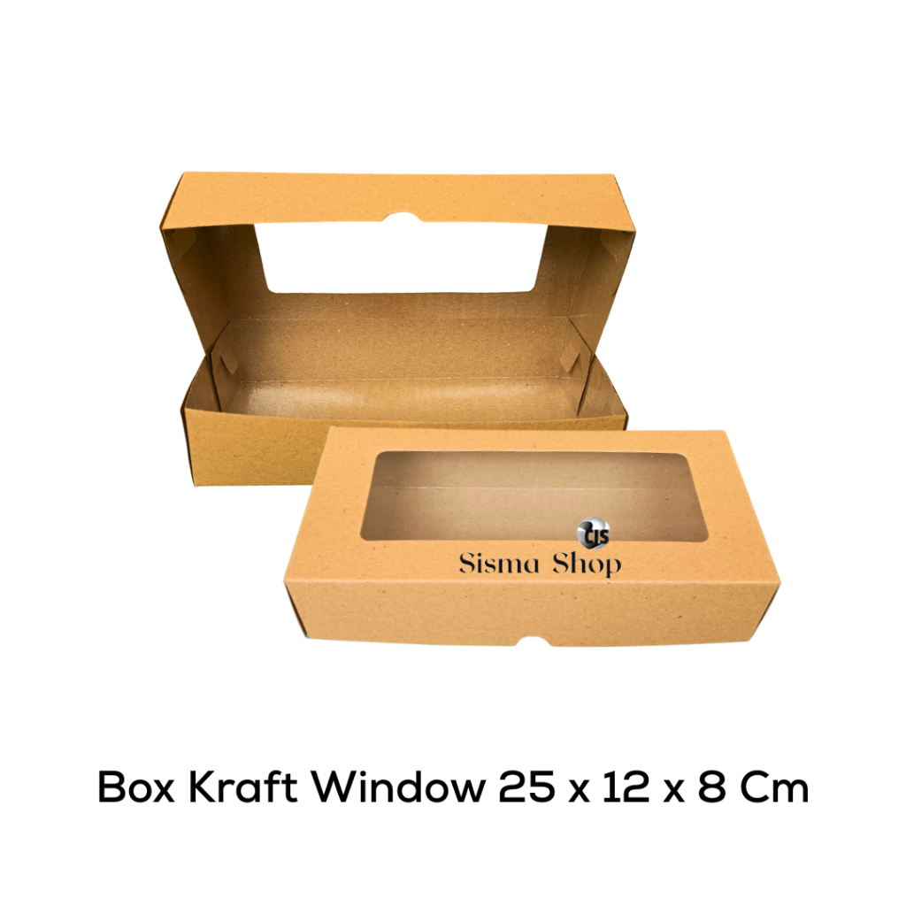 

Box Kraft Window 25 X 12 X 8 / Box Kraft Coklat Jendela 25 X 12 X 8 Cm