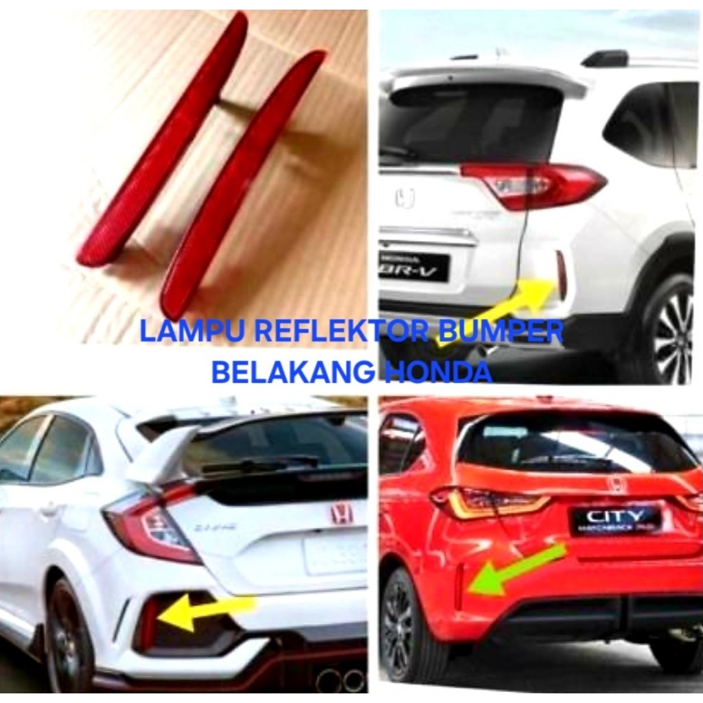 Lampu bemper belakang reflektor mata kucing [Original] Mobil Honda City Hatchback Brv Facelift Civic