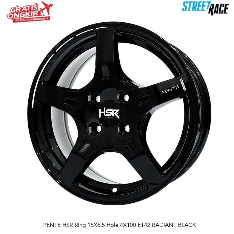 Velg Sporty HSR Whels Pente R15 Pcd 4x100 Brio Ayla Calya Sigra Velg Palang 5