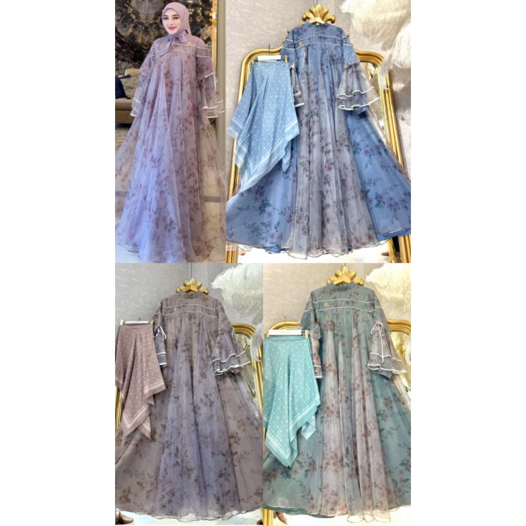 dress flower organdi sutra Shella saukia